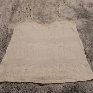 Lace tank top off white